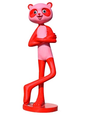 卡通熊猫装饰玻璃钢材质厂家直销