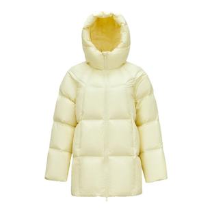 轻松|森马羽绒服女冬中长款厚三防龟背插肩2025新款纯色连帽外套