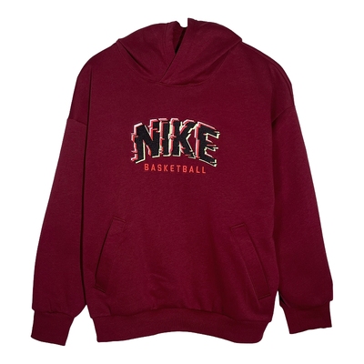 NIKE耐克大童宽松套头连帽衫冬新款男女童加绒运动卫衣HV0508-677