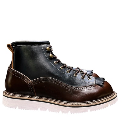 美式复古布洛克马丁短脸靴厚底高帮真皮男款工装鞋个性机车伞兵靴
