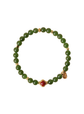山川心语和田碧玉菠菜绿手链