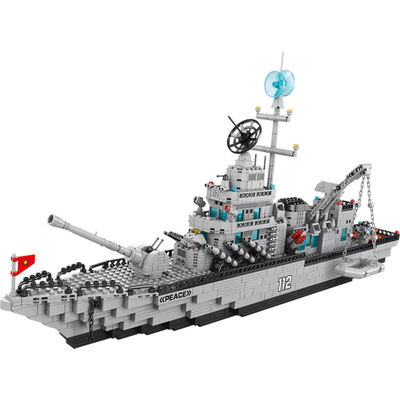 男孩子益智力积木航空母舰男孩子