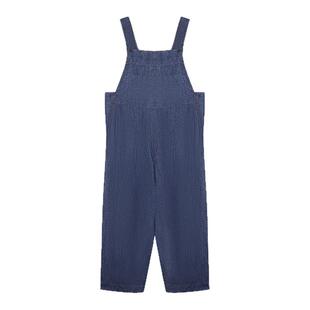 CHU楚妞[野营]亚麻连体裤2025夏季新款女宽松休闲显瘦直筒背带裤