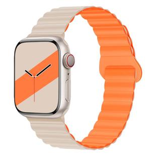适用于applewatchS11表带硅胶磁吸拼色iwatch9/8/7/6/5/4/se2撞色磁吸苹果手表S10表带液态硅胶ultra夏日男女
