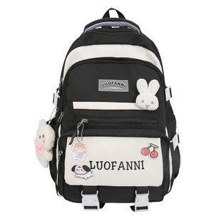 书包初中女生大容量高中生背包中学生高颜值日系小学生减负双肩包