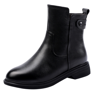 皮毛一体雪地靴冬加绒加厚女鞋真皮妈妈棉鞋羊毛皮鞋防滑女士短靴