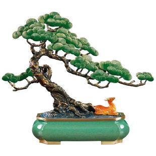 全铜迎客松铜摆件高档办公室玄关工艺品装饰公司搬迁乔迁开业礼物