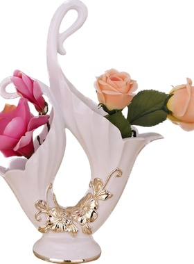 欧式风餐桌树脂现代简约结婚花瓶