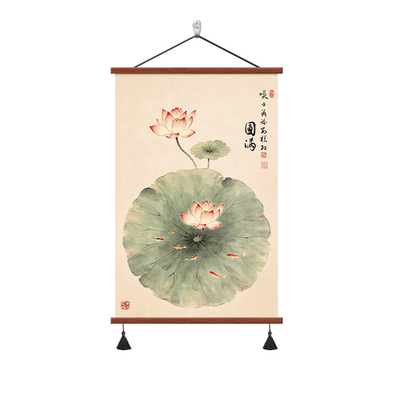 荷花图宋代美学餐厅装饰画玄关画