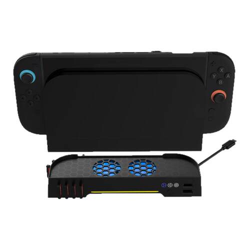 DOBE 任天堂switch 2主机底座专用散热风扇增高支架配件炫酷灯光降温散热器NS配件卡带收纳
