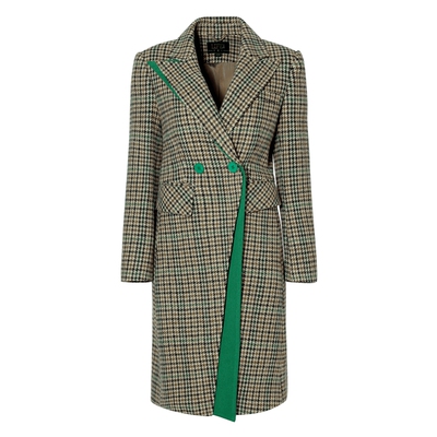 莱芙艾迪儿千鸟格大衣女