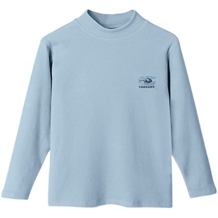 小青龙儿童罗纹德绒发热保暖秋衣男童女童宝宝中大童半高领打底衫