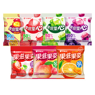好丽友果滋果心软糖可剥皮网红果汁橡皮糖小零食多口味混装糖果