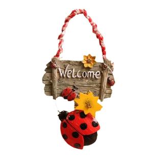 花园欢迎牌网红室内阳台布置造景田园风装饰挂件七星瓢虫摆件庭院