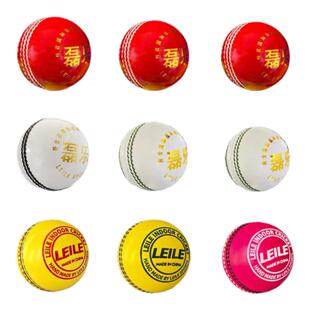 国产板球木球进口材料Cricket ball红色纯皮木芯防水训练比赛用球