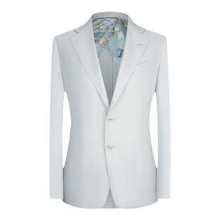 本派高定半麻衬半里休闲西装男新款透气亚麻羊毛混纺面料西服套装