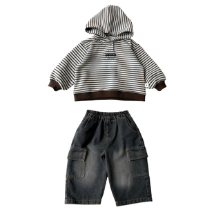 男宝宝洋气时髦套装2026春季新款婴儿衣服小月龄春装分体一整套潮