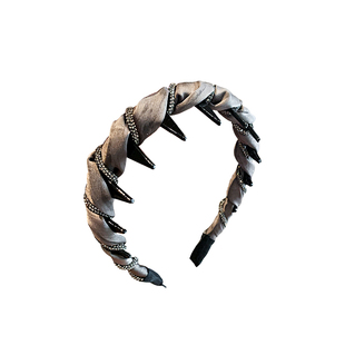 高端镶钻缠绕布艺发箍防滑带齿高颅顶气质头箍精致水钻压发饰发捆