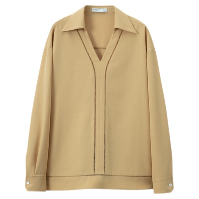 RUISHI芮时翻领衬衫风琴褶半裙