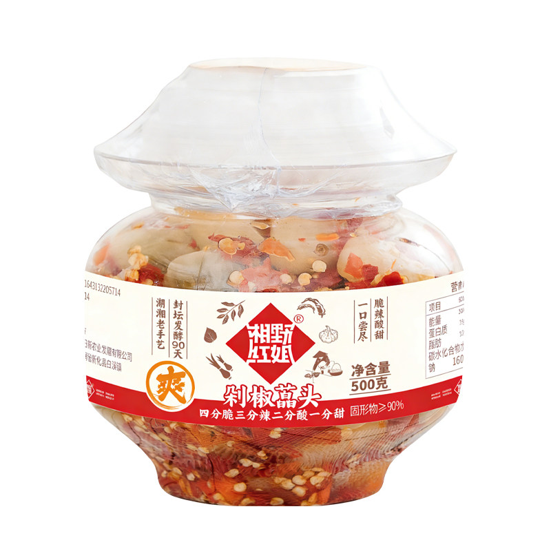 湘野红姐剁椒藠头湖南特色新鲜腌制下饭咸菜茭头酸辣脆爽500g