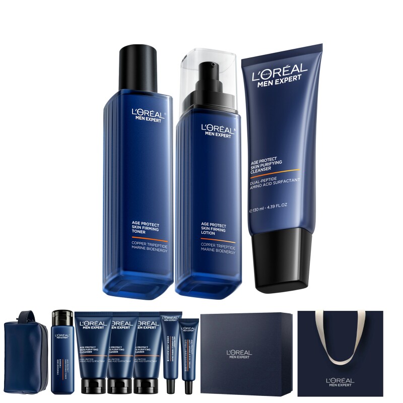 【38立即抢购】欧莱雅男士淡纹套装紧致抗皱洗面奶水乳护肤品礼物