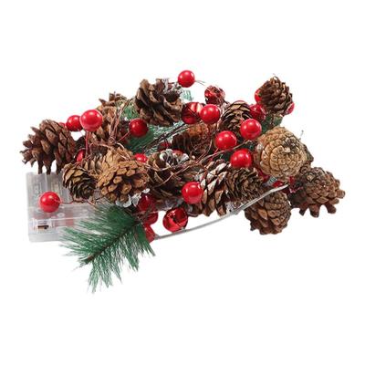圣诞节装饰松果红果灯串led发光场景布置圣诞树家居装饰品挂饰灯