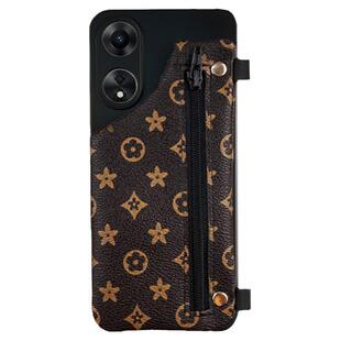 适用红米note14/13pro手机壳K70/K60老花女新款小米14/13R/12T硅胶软壳斜挎带背绳K4050至尊版防摔复古零钱包