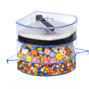 鱼缸过滤器转角过滤盒水帘式净水循环过滤盒循环系统小型滴流盒