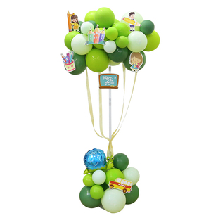 ins风简约森系生日布置摆件宝宝周岁百天派对场景2岁装饰气球立柱