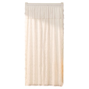 法式轻奢门帘隐私帘免打孔伸缩杆少女蕾丝帘卧室门帘简易窗户短帘