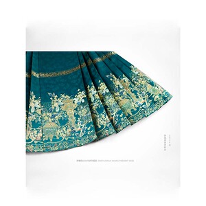 京云染【岁时风物】原创汉服半身裙马面裙仿妆花织锦缎双经轴工艺