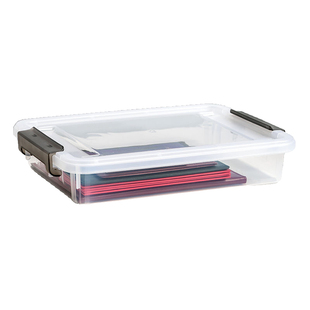 透明放A4文件分类证件收纳盒大号储物箱塑料办公室打印纸资料整理