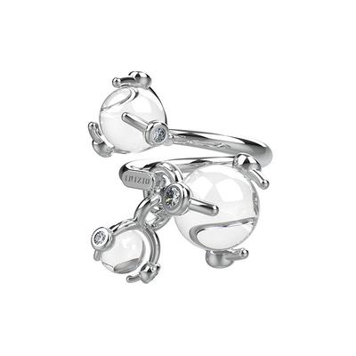 INIZIO光启之结白水晶前开口戒