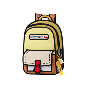 川崎海绵宝宝联名款羽毛球包男女大容量运动漫画双肩背包学生书包