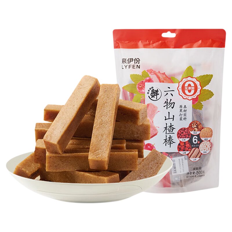来伊份六物山楂棒500g无添加