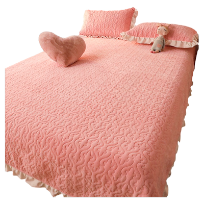 采馨牛奶绒防滑床盖三件套可水洗