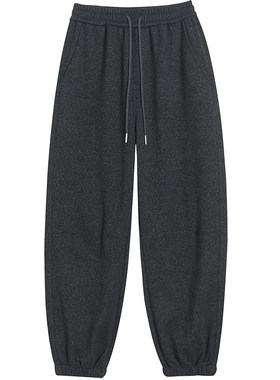 醋酸羊毛裤子女秋冬毛呢软糯束脚