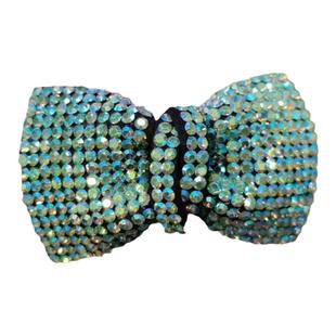 米龙原创极光色炫彩镀光水钻满钻皮料软底碎发边夹发圈皮筋头饰