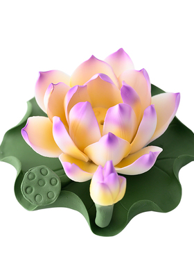 秦垚陶瓷莲花香插摆件