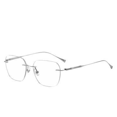 纯钛无边框眼镜男款高级感