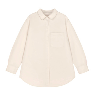 LESS春高密涤纶通勤宽松白色衬衫夹克质感精工外套女2O2211570