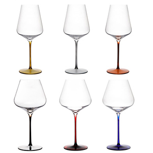 德国进口Stolzle水晶红酒杯彩色杯杆勃艮第波尔多杯家用高脚杯子