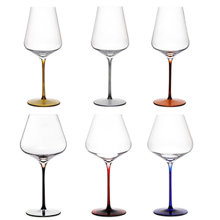 德国进口Stolzle水晶红酒杯彩色杯杆勃艮第波尔多杯家用高脚杯子