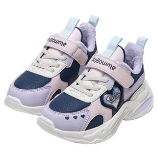 富罗迷儿童运动鞋女童鞋子2025冬季新款软底轻便女孩加厚跑步棉鞋