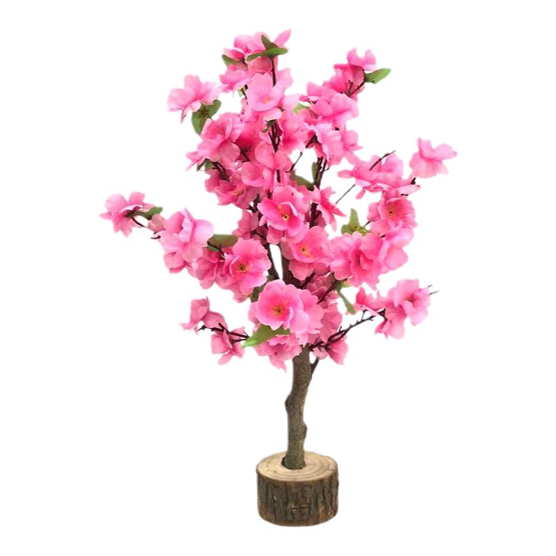 桌面花艺桃花树摆件年宵花仿真