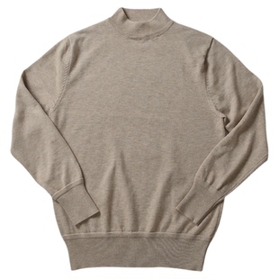 柴米美式复古半高领保暖黑色毛衣男士内搭针织打底衫毛衫阿美咔叽