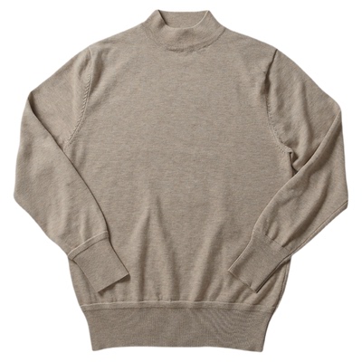 柴米复古半高领阿美咔叽套头毛衣