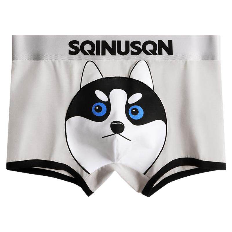 SQINUSQN/狮奇诺卡通男士内裤舒适透气男平角裤四角裤衩狗狗内裤