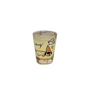 日式烧酒杯 卡通呆萌流鼻涕小狗玻璃杯小酒杯果汁情侣杯礼物套装
