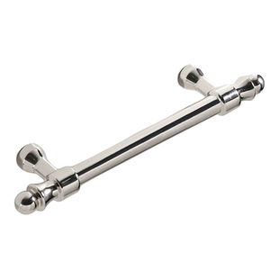 法式亮铬银色衣柜门拉手轻奢抽屉实心钛银单孔小拉手橱柜门把手